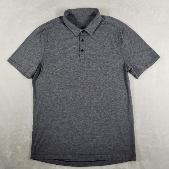 Lululemon Evolution Polo Shirt Men's Large Gray Short Sleeve Golf Casual Comfort - Picture 1 of 8